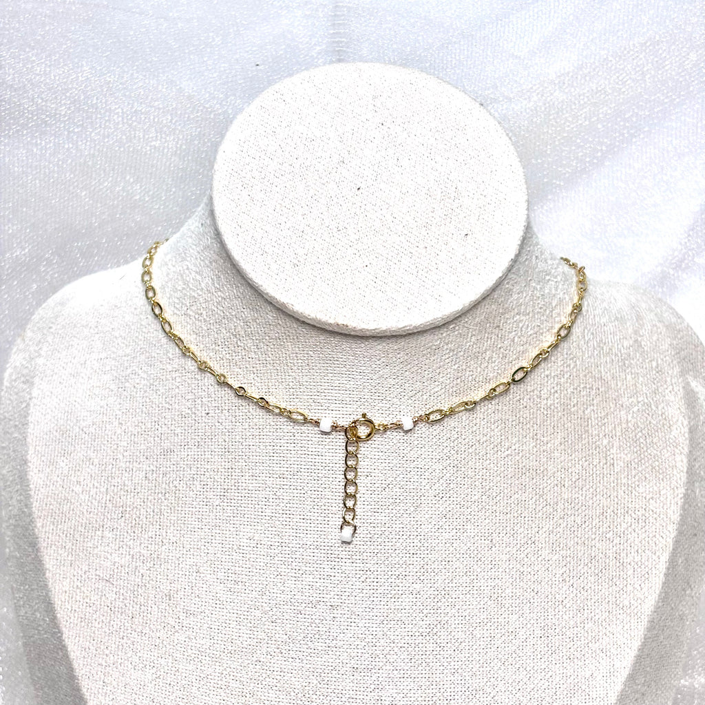 Hawaiian sunrise shell Necklace w/ white pearls