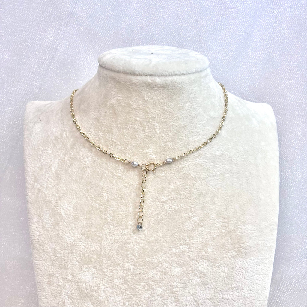 Dark pearls lariat Necklace