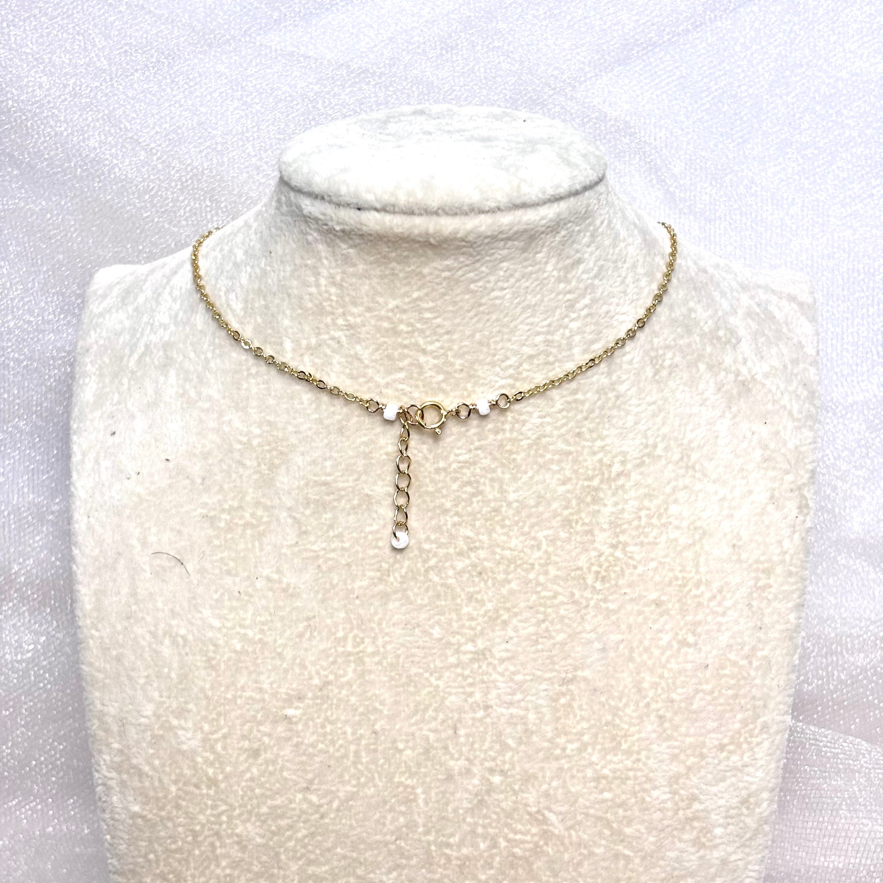 Hawaiian sunrise shell Necklace w/ white pearls