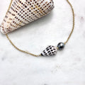 Hebrew cone shell Necklace w/ Tahitian pearls