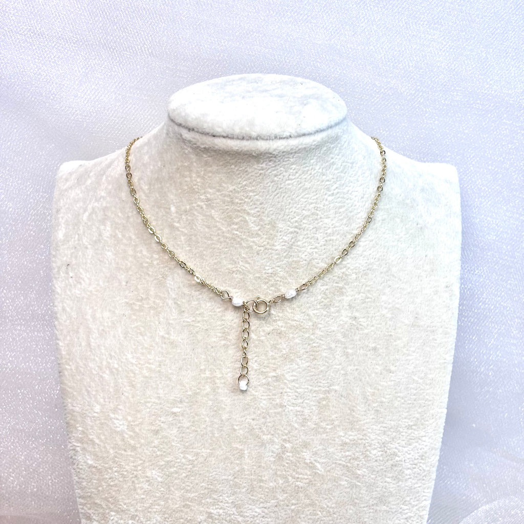 Hawaiian sunrise shell Lariat Necklace w/ white pearls