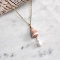 Abbreviated cone shell Necklace w/ Pikake