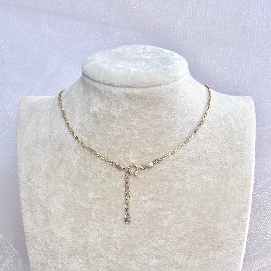 Chaldean cone shell Necklace w/ Keshi pearls