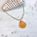 Hawaiian sunrise shell Necklace w/ white pearls