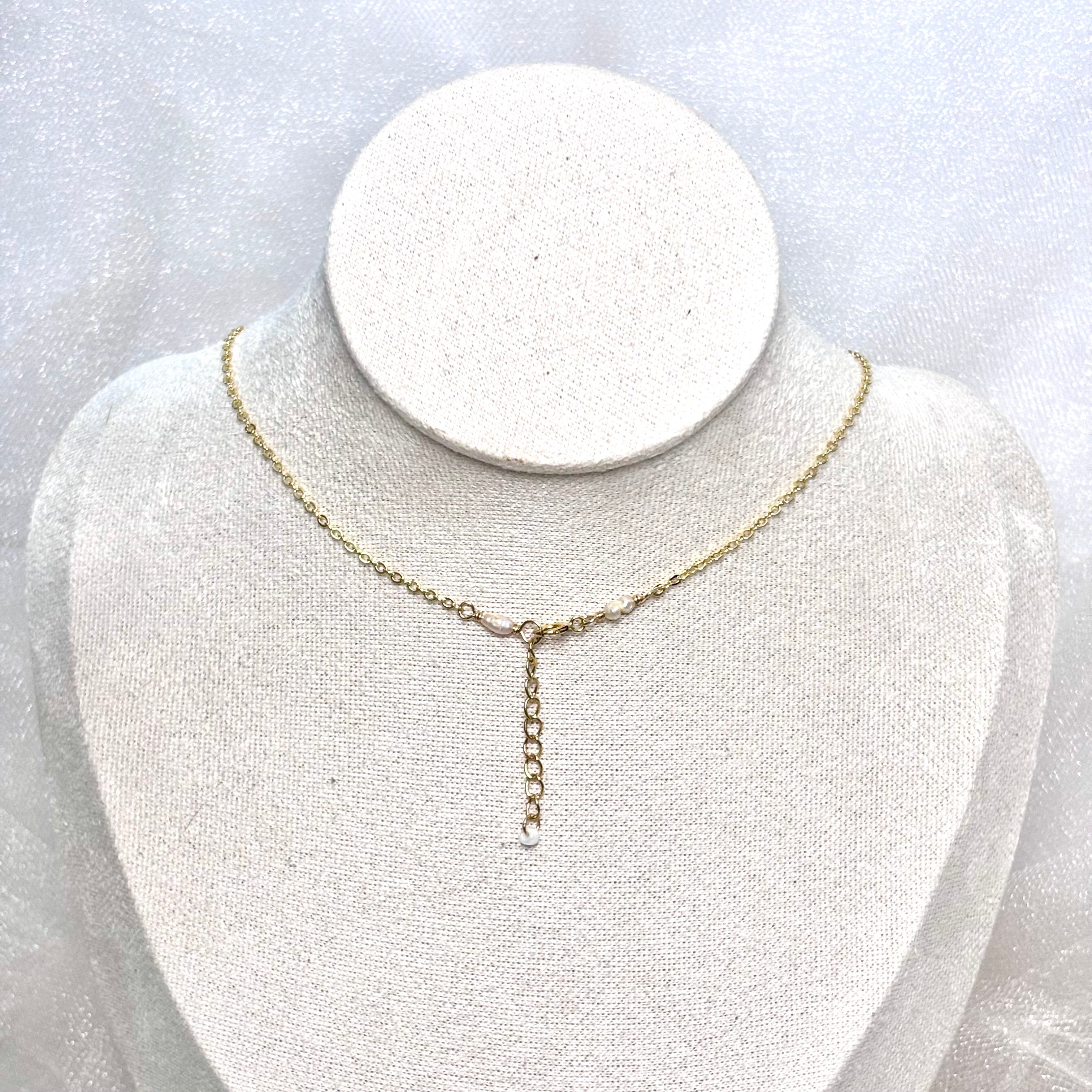 Hawaiian sunrise shell charm Necklace w/ white pearls