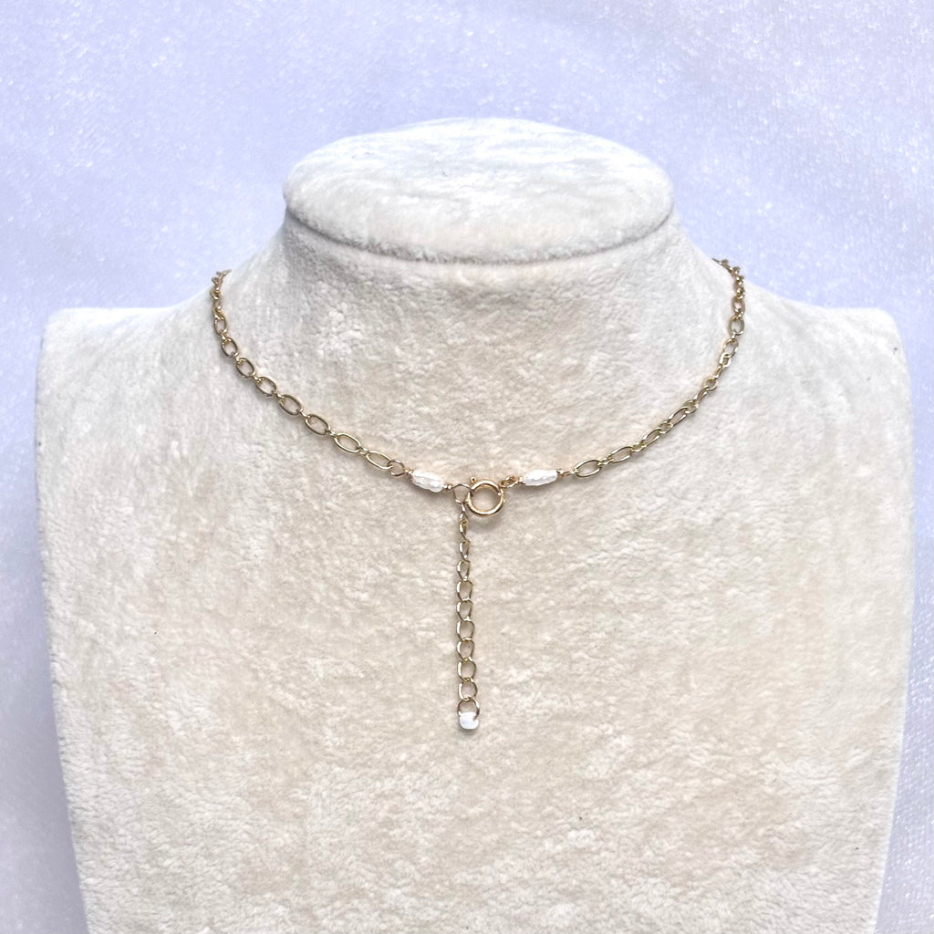 Hawaiian sunrise shell double Necklace w/ white pearls