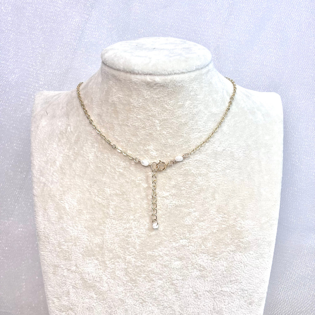 Hebrew cone shell Necklace w/ white pearls