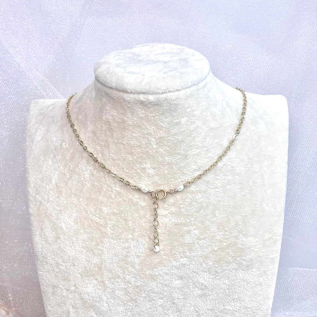 Hawaiian sunrise shell charm Necklace w/ tiny cone and white pearls