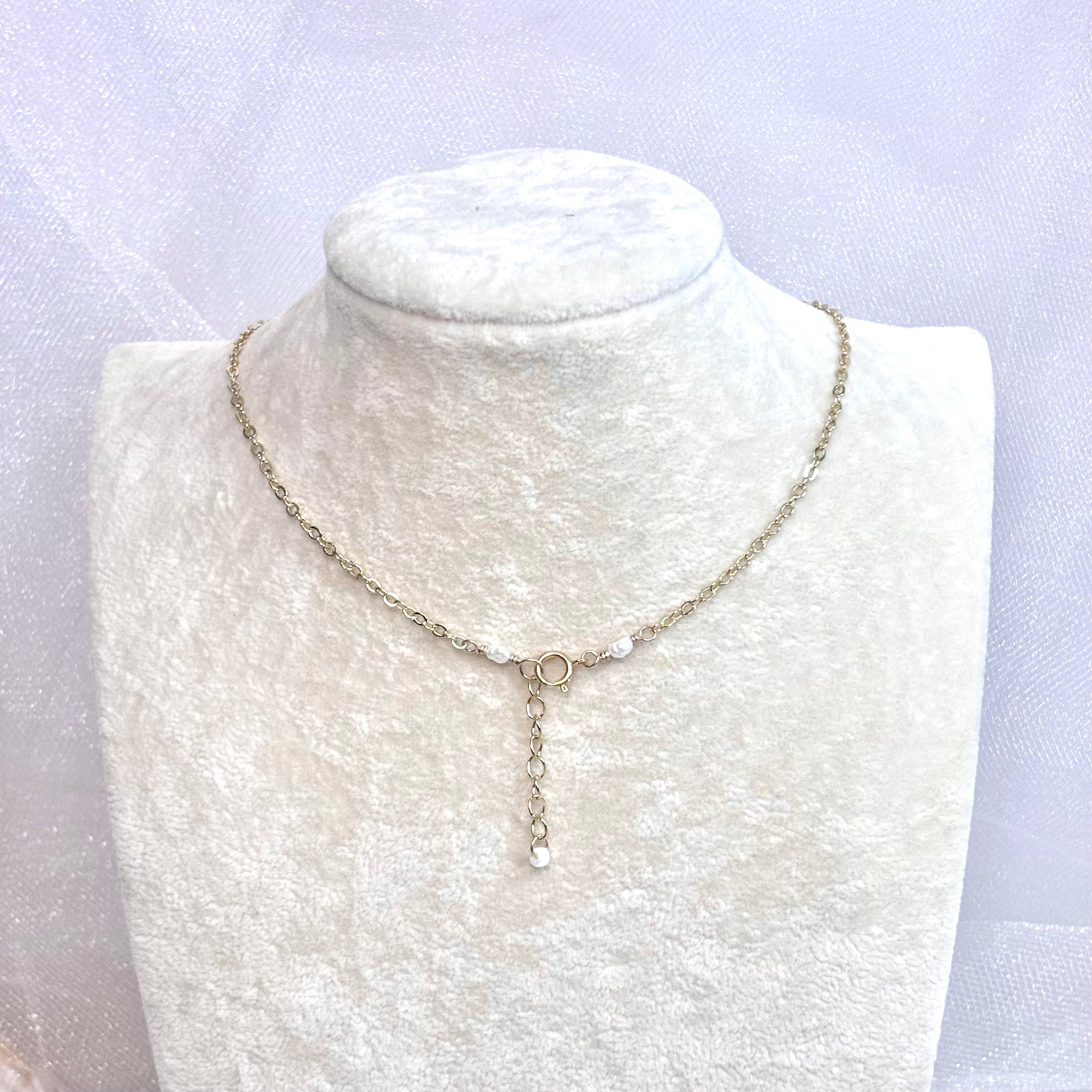Hawaiian sunrise shell charm Necklace w/ tiny cone and white pearls