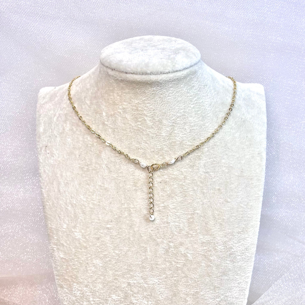 Hebrew cone shell Lariat Necklace w/ white pearl