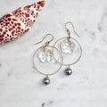 Tahitian pearl Earrings w/ hibiscus