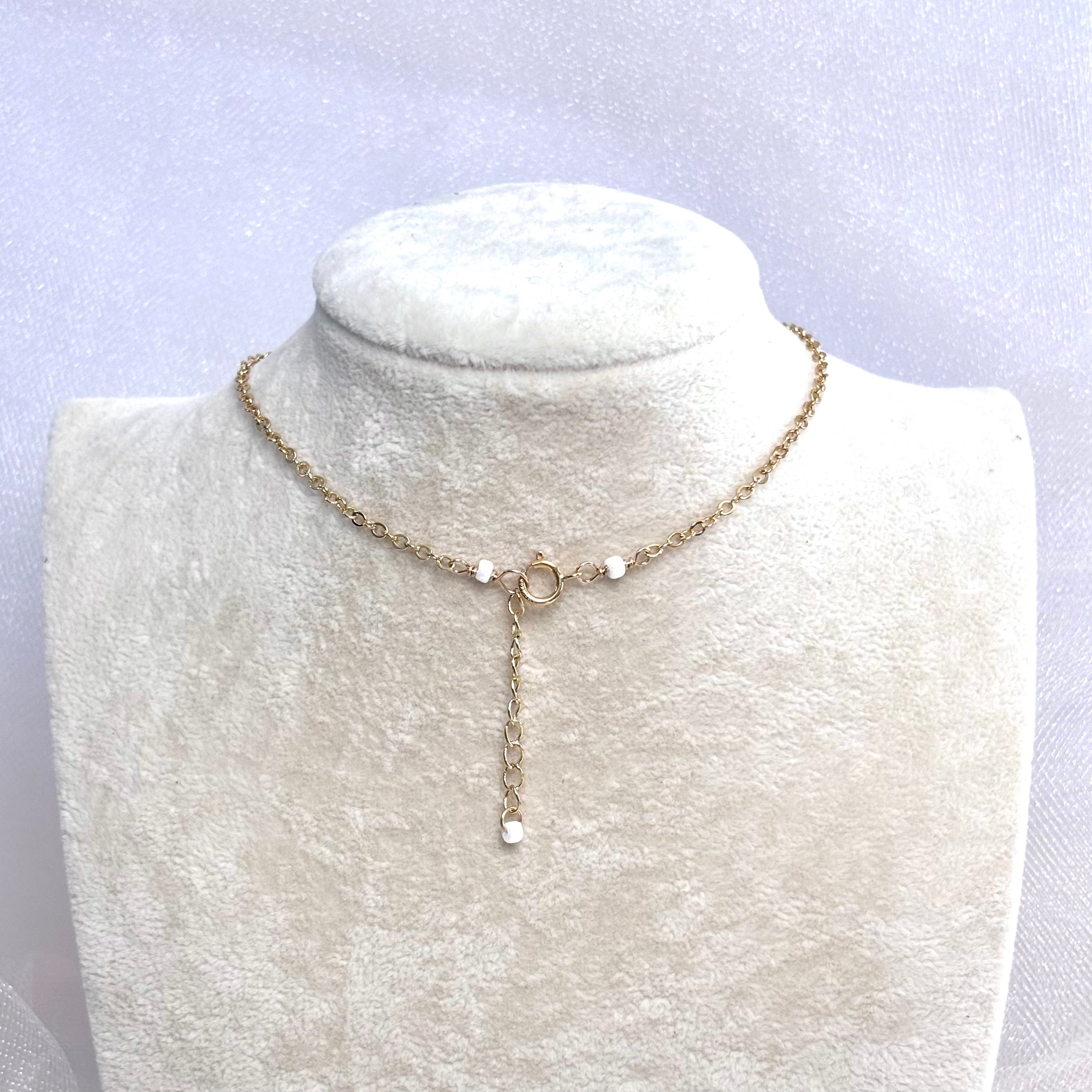 Abbreviated cone shell Necklace w/ white pearl