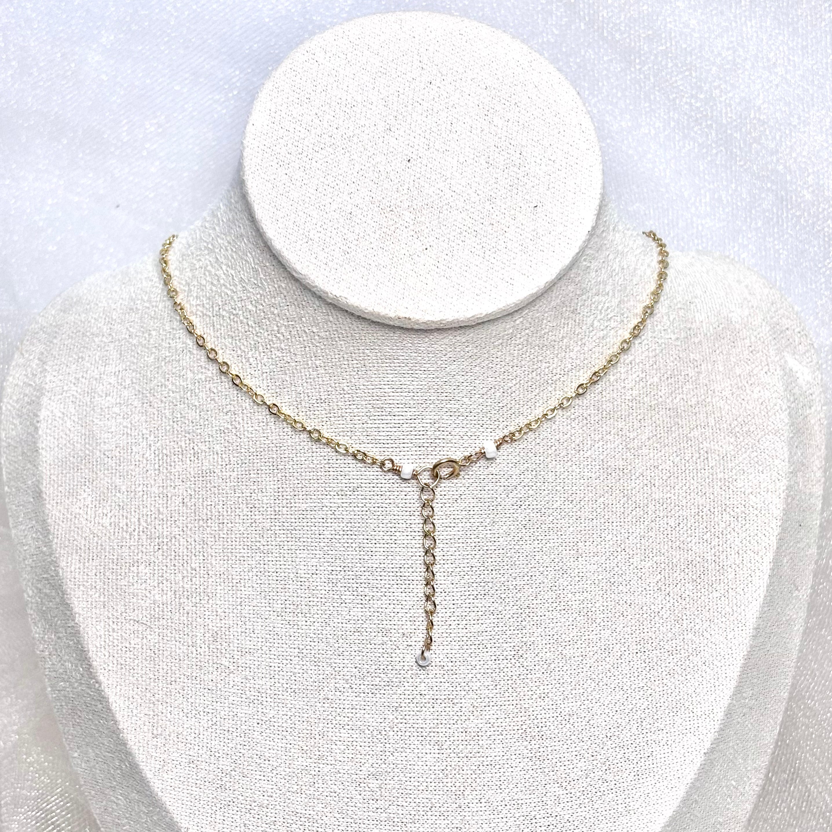 Hawaiian sunrise shell Necklace w/ white pearls and Pikake