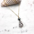 Hebrew cone shell Necklace w/ Tahitian pearls
