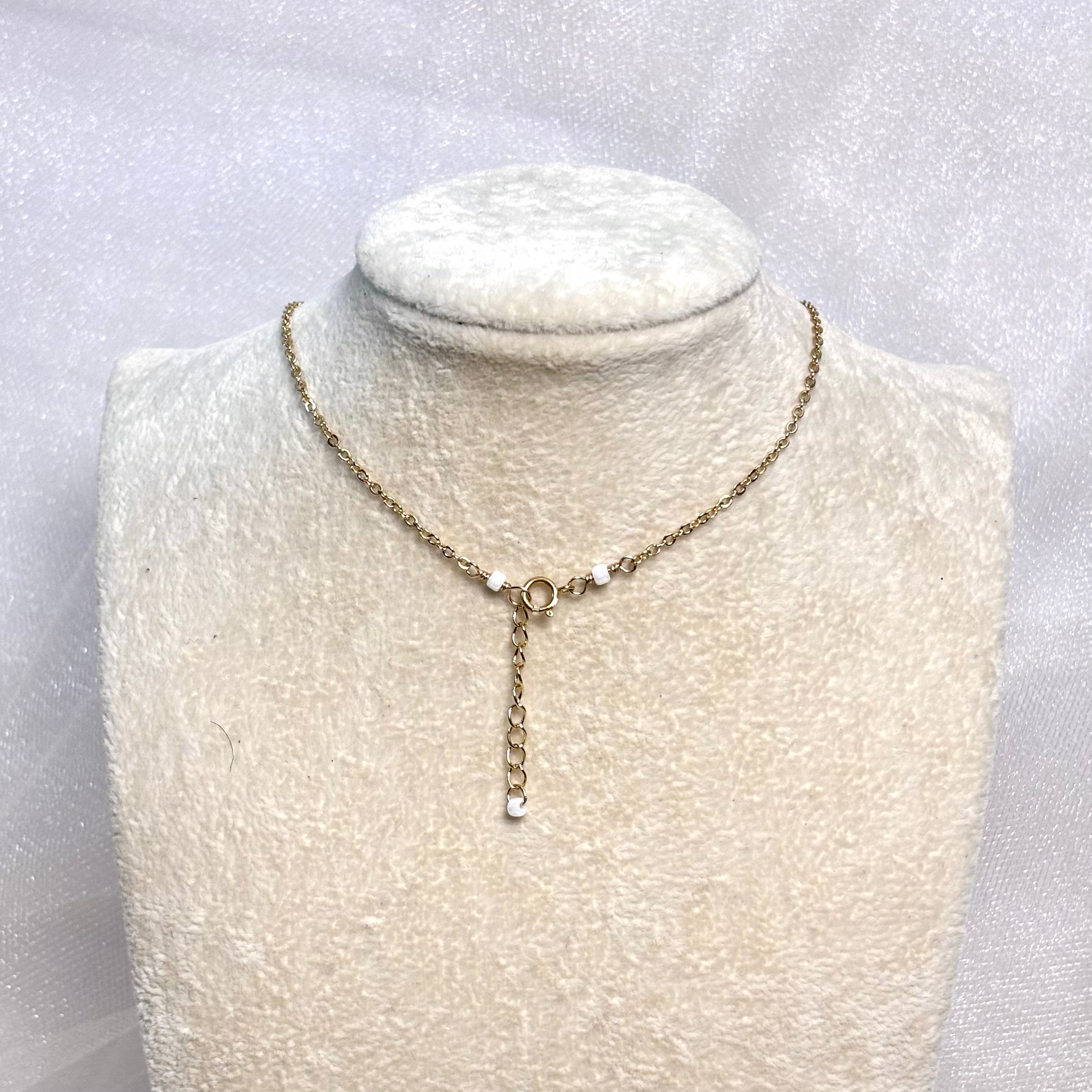 Hawaiian sunrise shell Necklace w/ white pearls and Pikake
